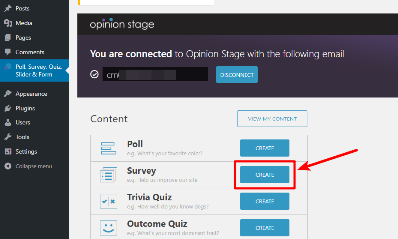 opinion stage create survey