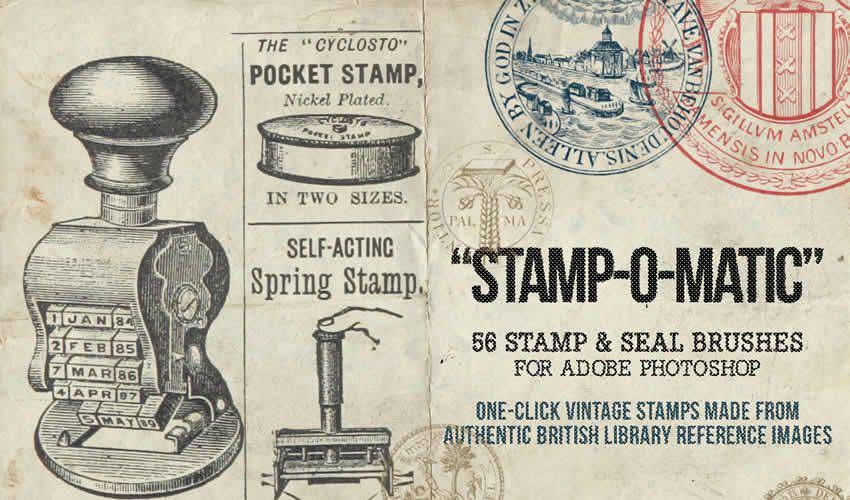 Seal Stamp vintage antique adobe photoshop ps brush brushes abr pack set free