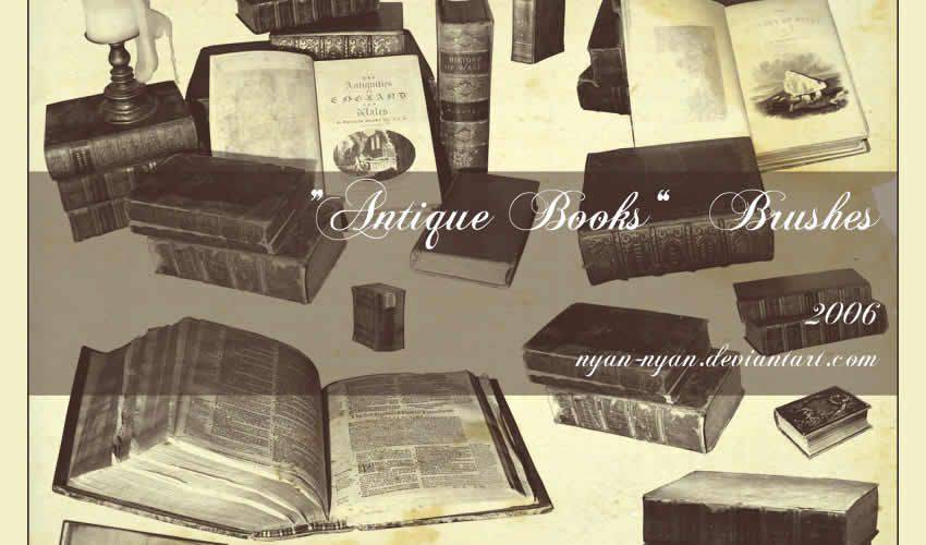 book vintage antique adobe photoshop ps brush brushes abr pack set free