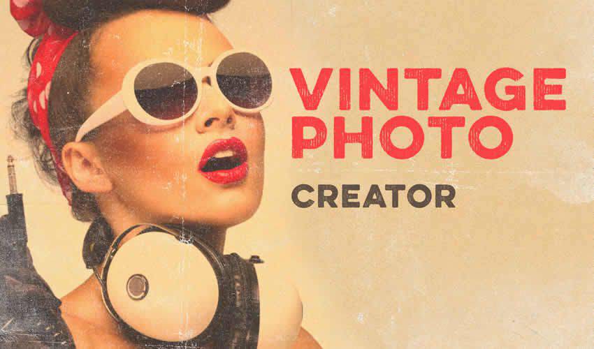 Photo Creator vintage antique adobe photoshop pack set