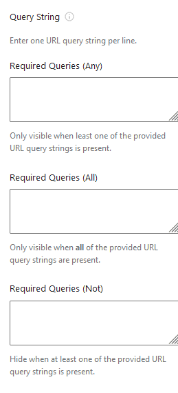 Query String settings.