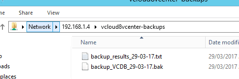 VMware VCSA backup