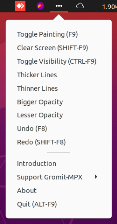 Tray icon options