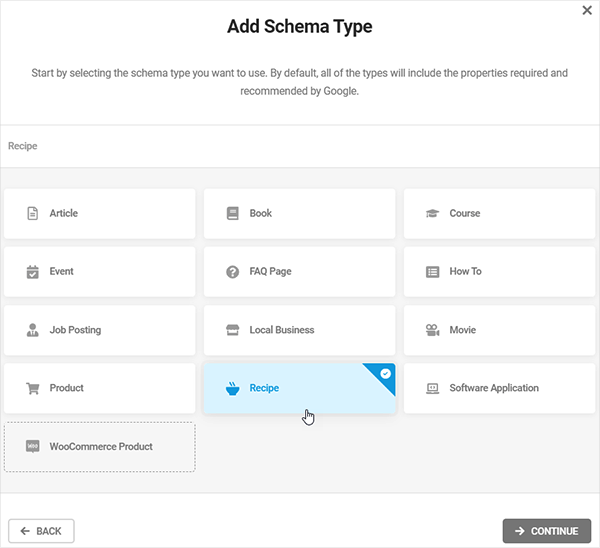 SmartCrawl Schema Types - Recipe.