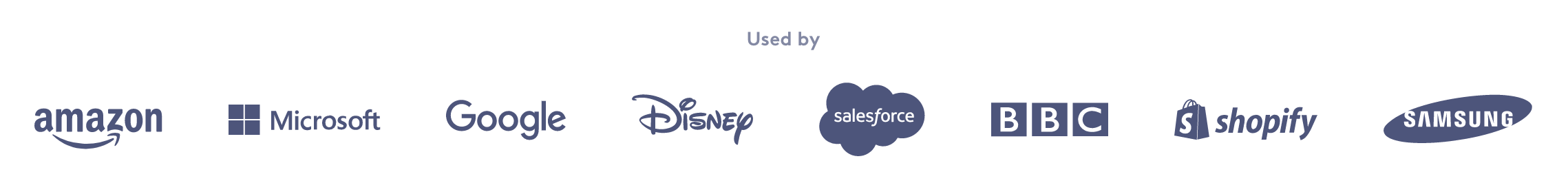 A screenshot of Biteable's existing clients' logos on Biteable's website.