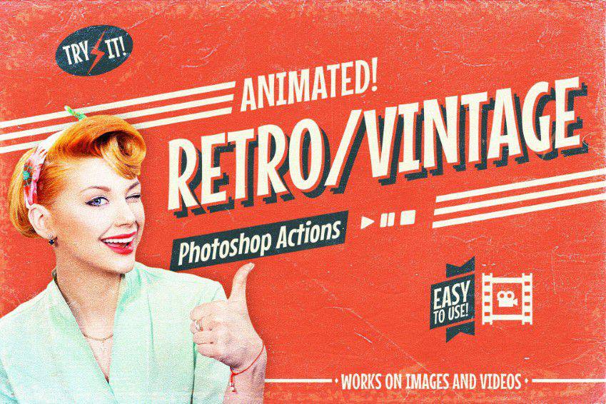 Animated Retro Vintage Film Photoshop Actions