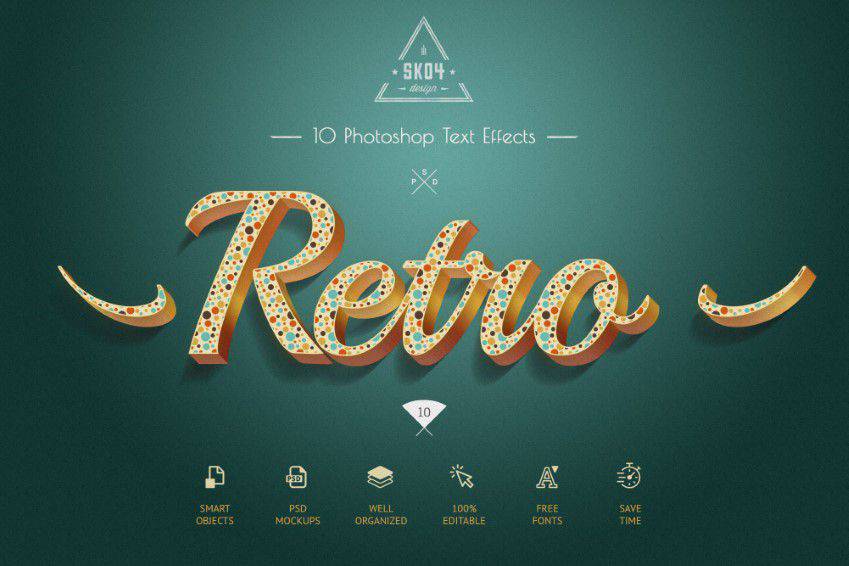 Retro Colorful Text Effects for Photoshop