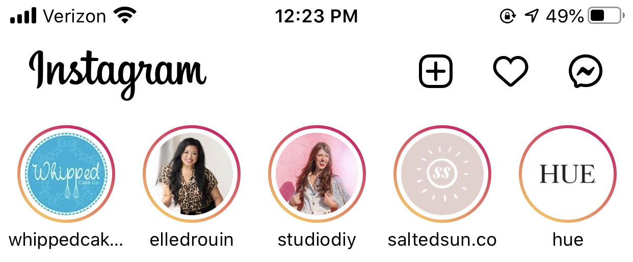 A screenshot of the create button on Instagram.