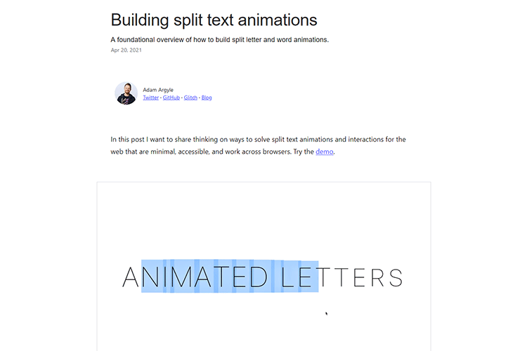 Example from Building split text animations