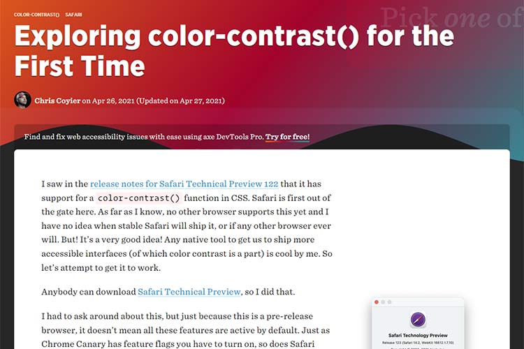 Example from Exploring color-contrast() for the First Time