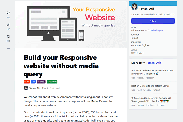 Example from Build your Responsive website without media query