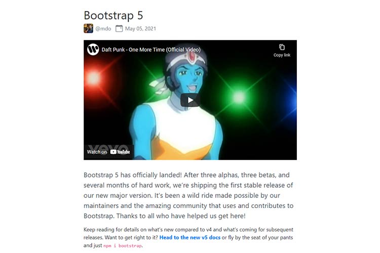 Example from Bootstrap 5