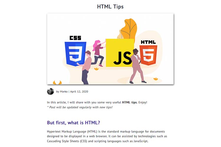 Example from HTML Tips