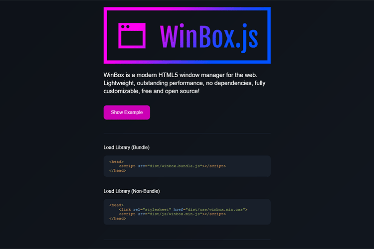 Example from WinBox.js