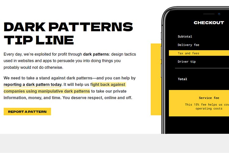 Example from Dark Patterns Tip Line