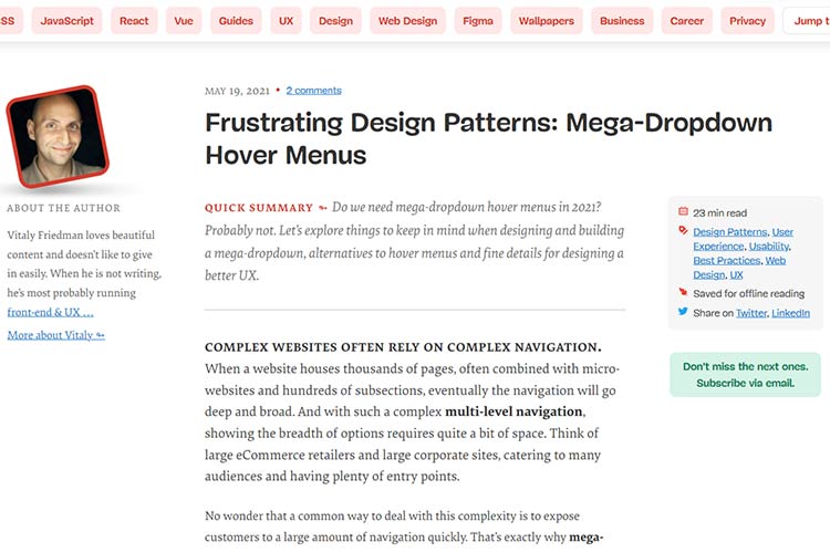 Example from Frustrating Design Patterns: Mega-Dropdown Hover Menus