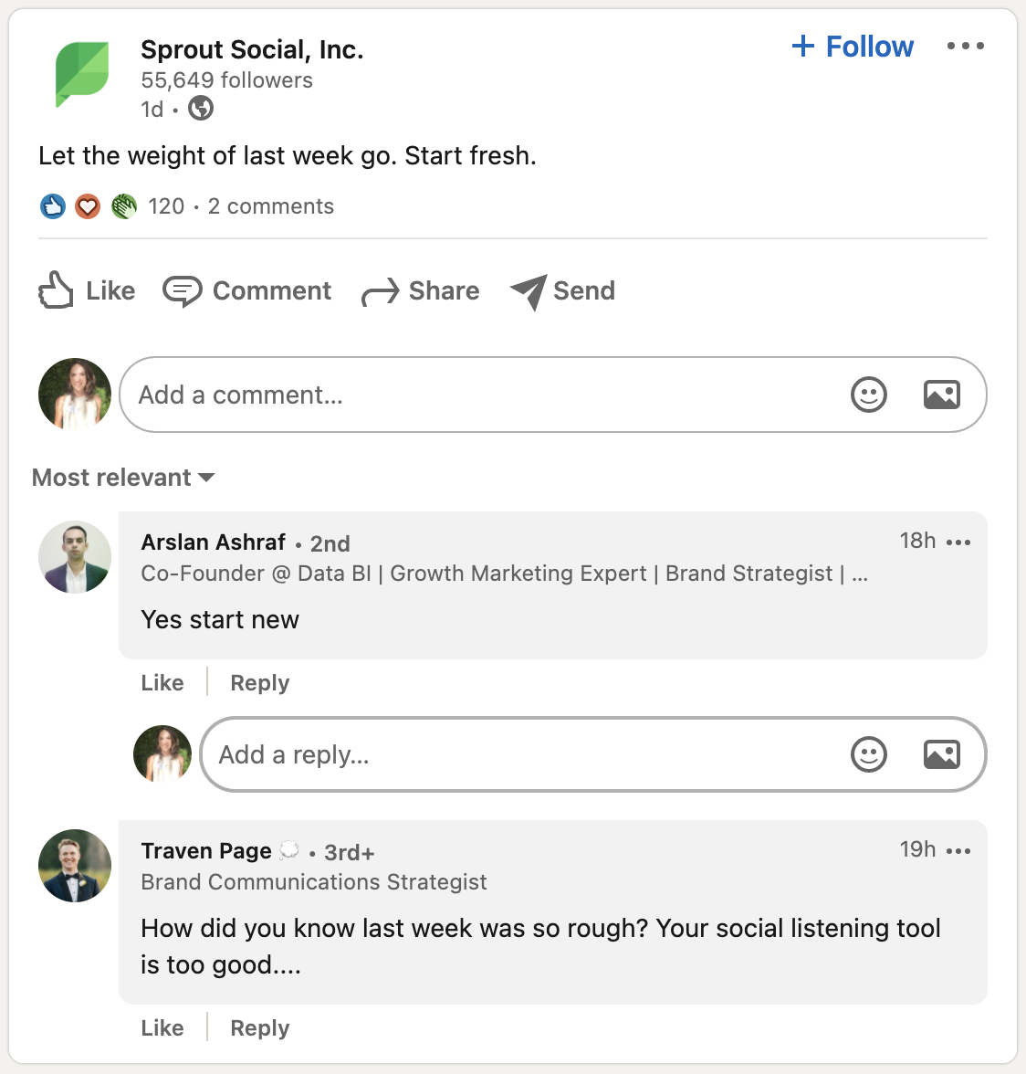 How to respond to LinkedIn comments