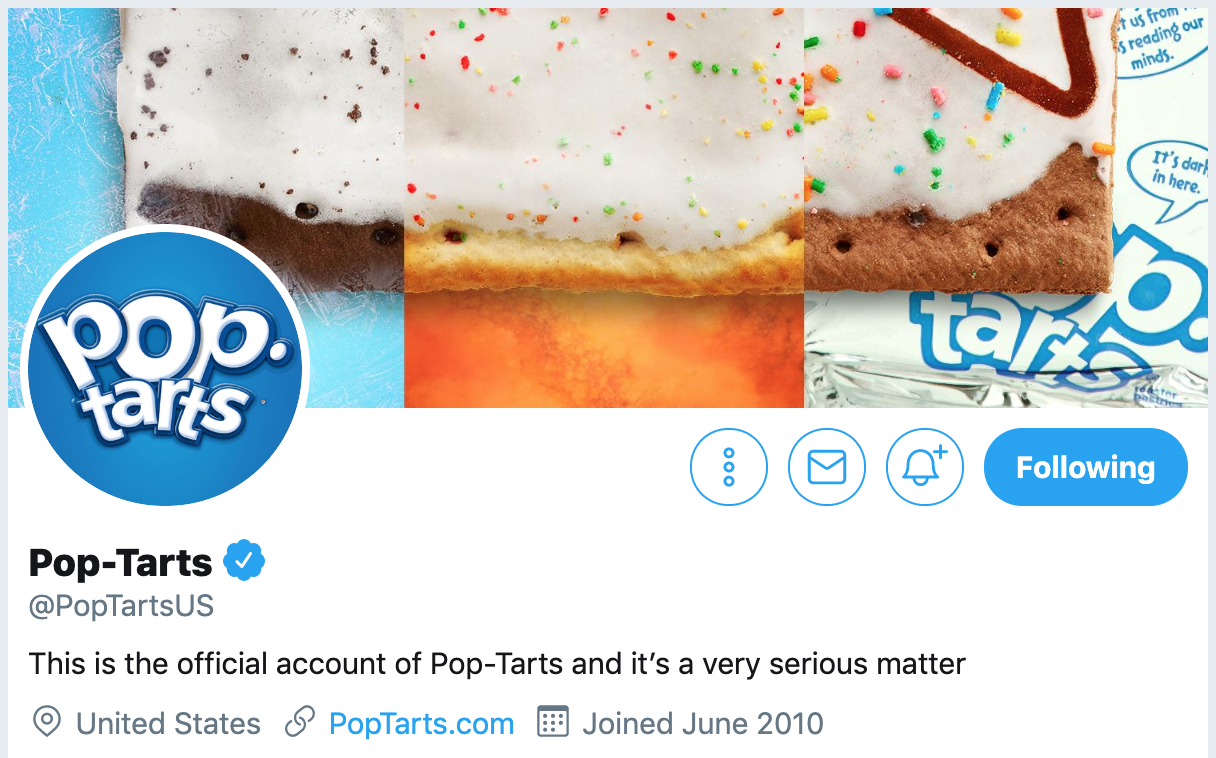 Twitter bio ideas - Pop-Tarts