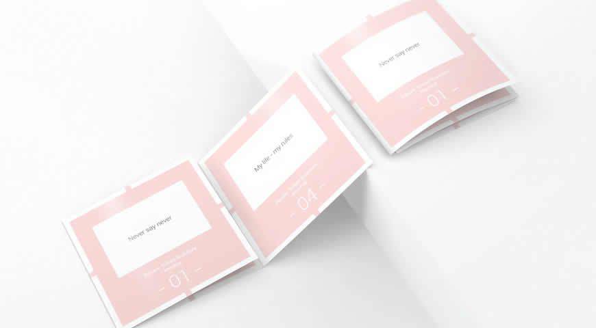 Square Trifold Brochure Photoshop PSD Mockup Template