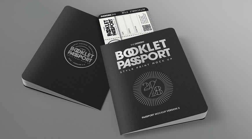 Passport Booklet Photoshop PSD Mockup Template