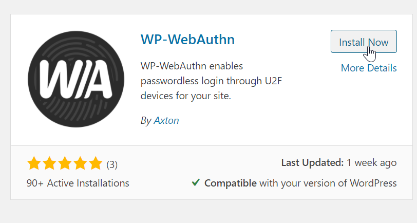 install wp websauthn plugin