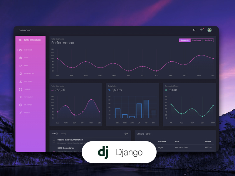 Django Template - Black Dashboard design coded in Django by Creative-Tim.