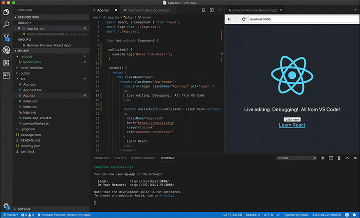 Visual Studio Code Browser Preview