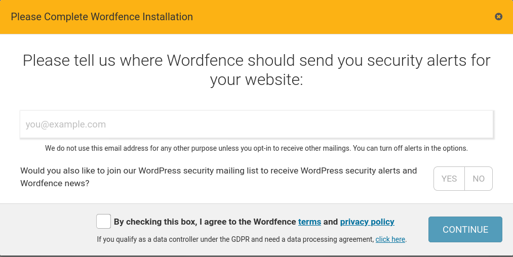 Wordfence notifications 
