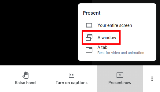 How to Share a Window on Google Meet