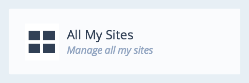 Screenshot of the All My Sites button