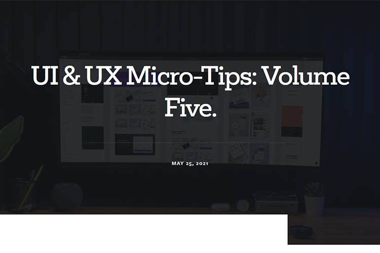 Example from UI & UX Micro-Tips: Volume Five.