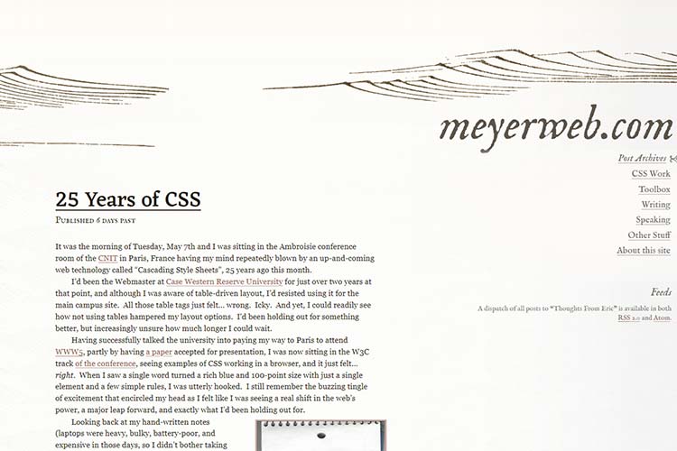 Example from 25 Years of CSS