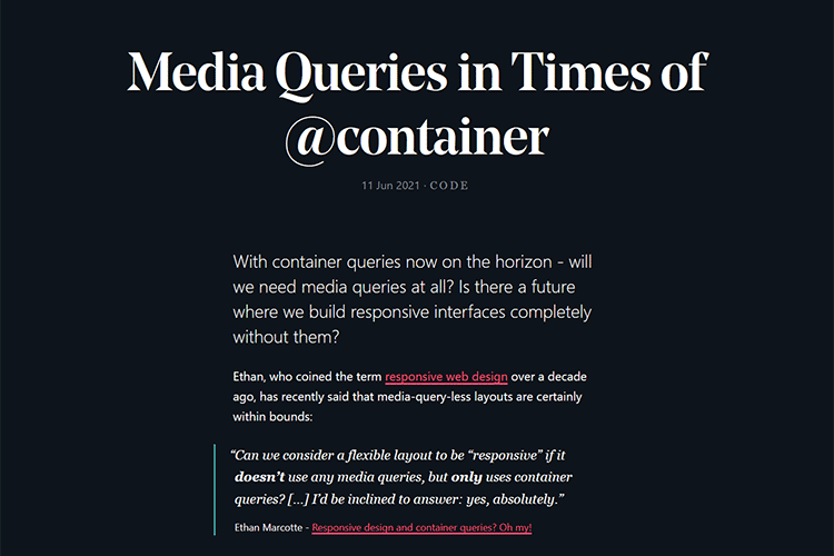 Example from Media Queries in Times of @container