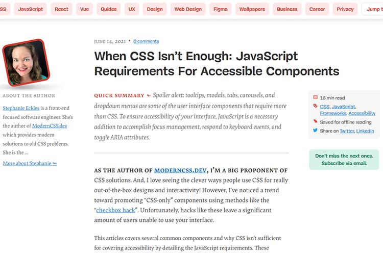 Example from When CSS Isn’t Enough: JavaScript Requirements For Accessible Components