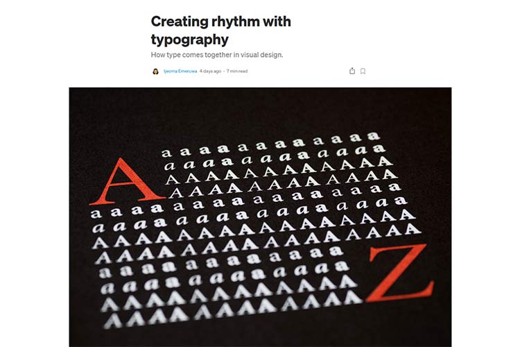 Example from Creating rhythm with typography