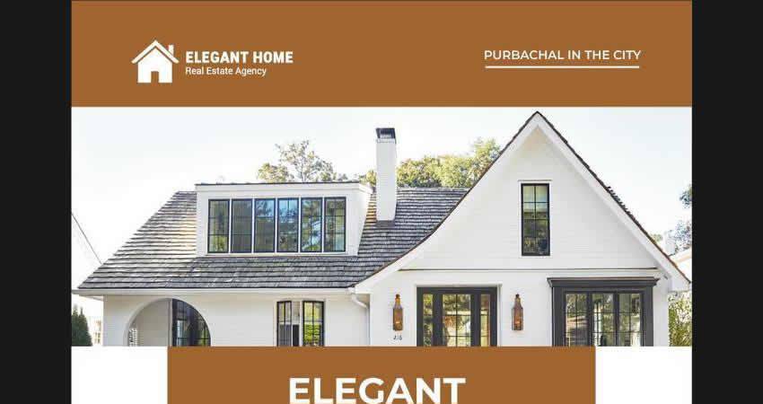 Elegant Real Estate Flyer Design Template Illustrator EPS