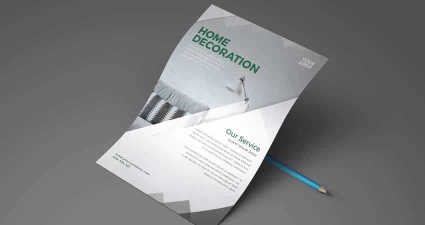 Home Decoration Real Estate Flyer Template Photoshop PSD