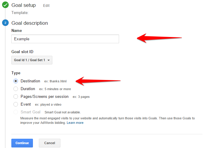 How to make a Goal Destination for Google Analytics for your content strategy. 