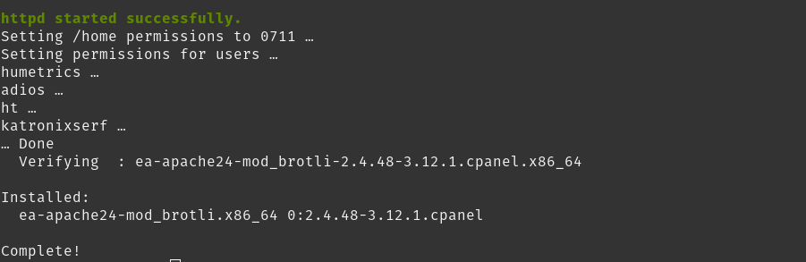 brotil installed with ssh