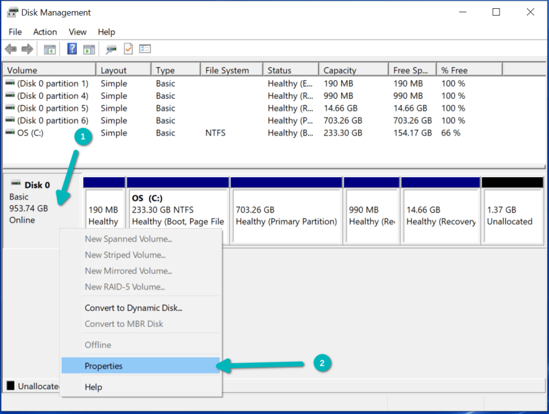 Check disk partitioning scheme in Windows