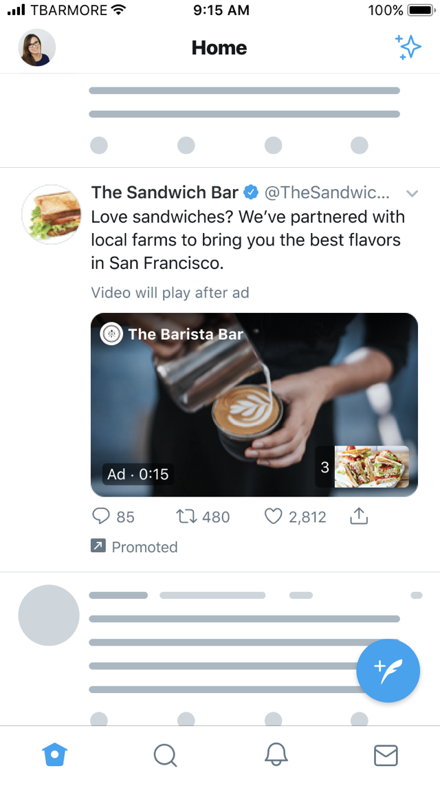 example of pre-roll ads on twitter