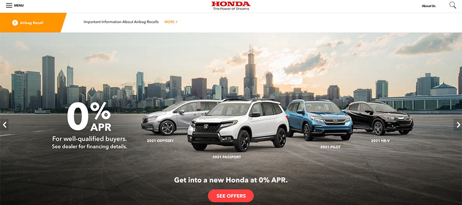 A slider is still used on the Honda website.
