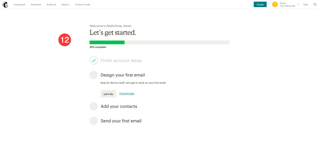 status page in mailchimp