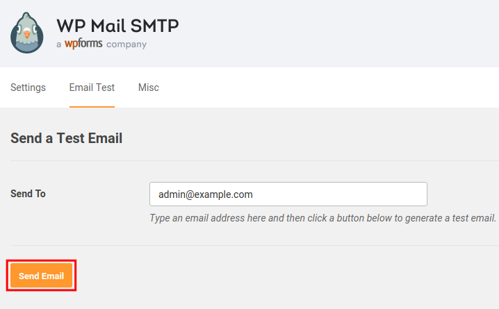 how to send wp mail smtp test email