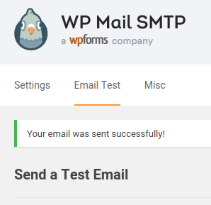 wp mail smtp test sent successfully
