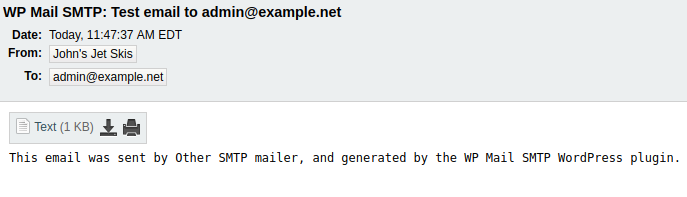 wp mail smtp test view