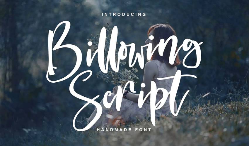 free font calligraphy typography script Billowing Script