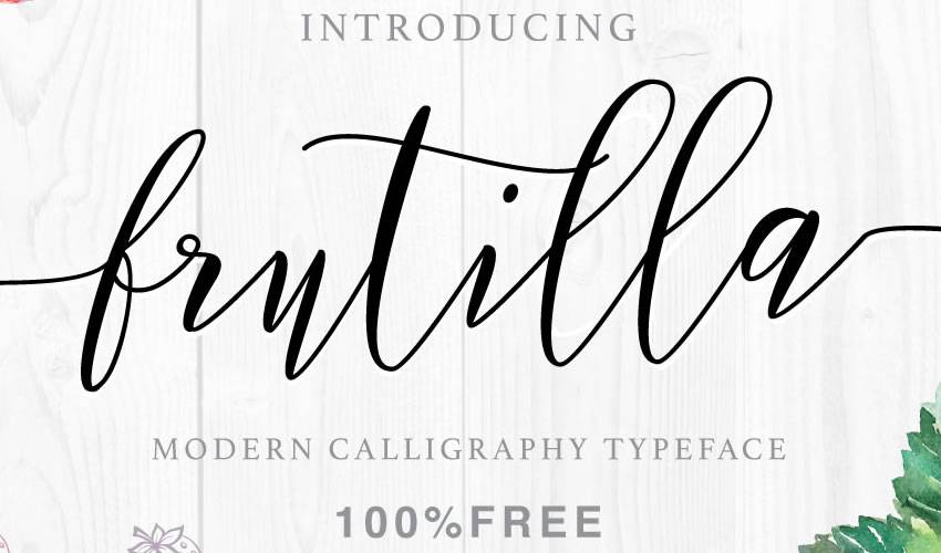 free font calligraphy typography script Frutilla Script