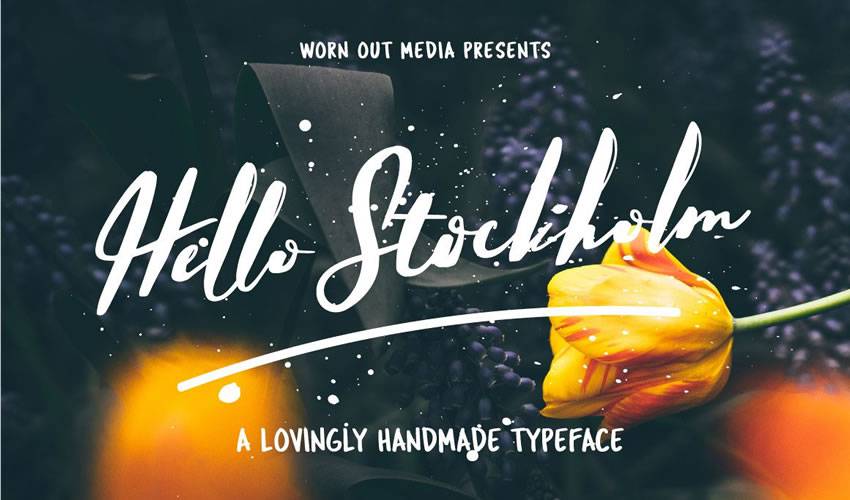 free font calligraphy typography script Hello Stockholm Typeface