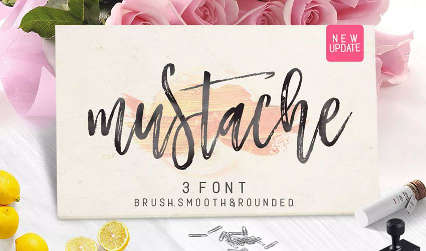 free font calligraphy typography script Mustahe Brush